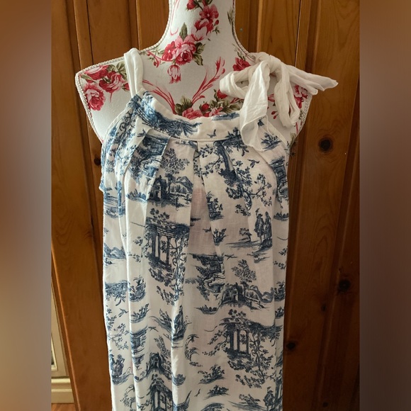 Bellambra Toile Print Linen Halter Sundress - SZ XL - Picture 3 of 11